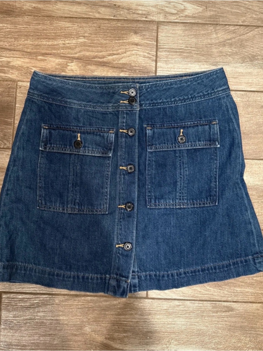 GAP Dark Blue Denim Button-Front Skirt